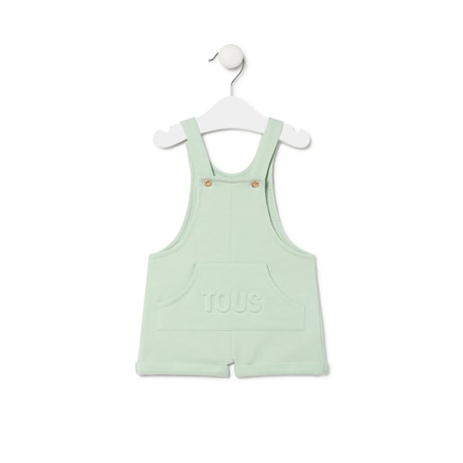 Dungarees-style baby romper in Classic mist