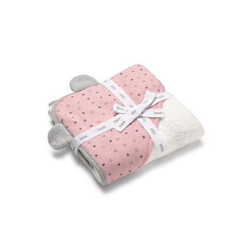 Baby bath cape in Mini pink