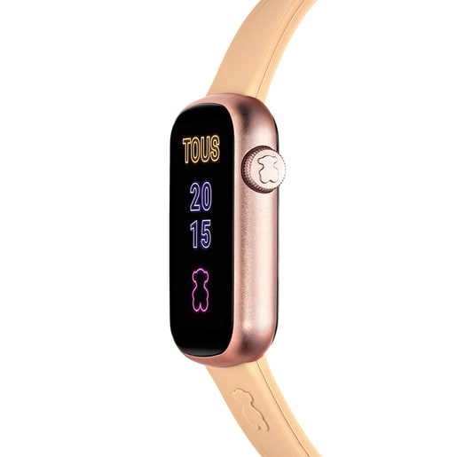 Reloj smartwatch con correa de nylon y correa de silicona rosa palo T-Band