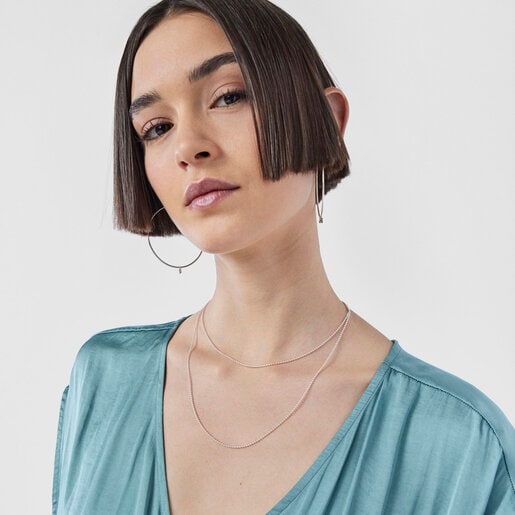 Длинная серебряная цепочка TOUS Chain 90 см.