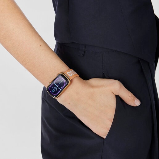 Smartwatch with nylon strap and white silicone strap T-Band