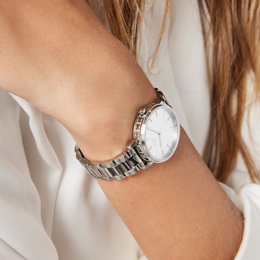 Reloj analógico Rond Straight de acero