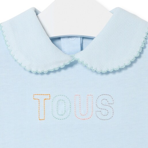 Baby bodysuit in plain sky blue