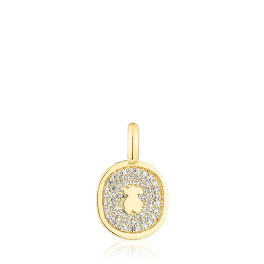 Pingente Oursin em ouro com diamantes de 0,21 ct