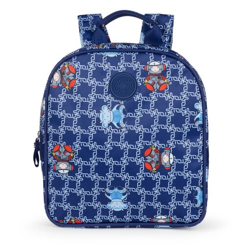 حقيبة ظهر School Logogram صغيرة زرقاء اللون