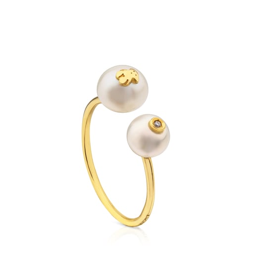 Gold Icon Pearl Ring