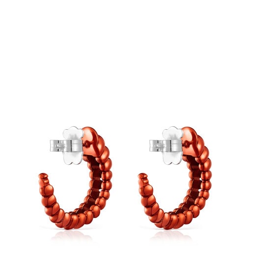 Orange silver Virtual Garden Earrings
