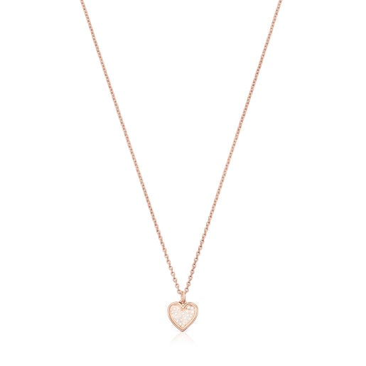 Rose silver vermeil Areia Necklace with pearls | TOUS