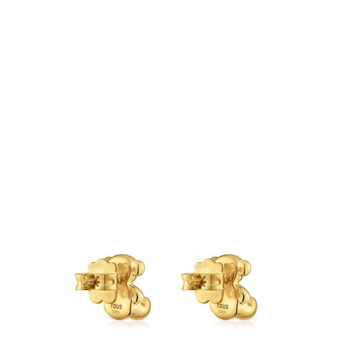 Bold Bear 10 mm bear Earrings with 18kt gold plating over silver