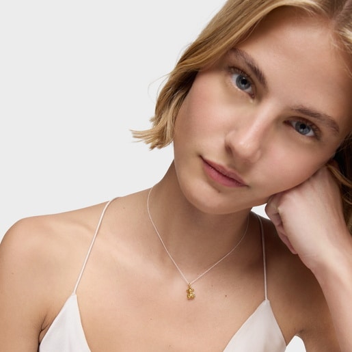 Collar bicolor con doble oso Bold Bear