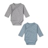 Pack of wrap-over baby bodysuits in Mini sky blue