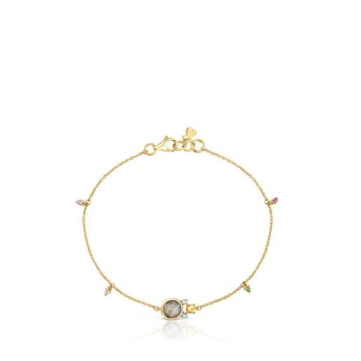 Gold Virtual Garden Bracelet with labradorite and gemstones
