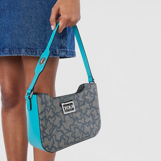 Bolso de hombro negro y turquesa Kaos Legacy