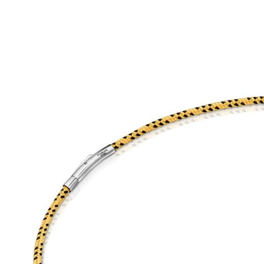 Collar con cordón amarillo y acero TOUS Basics