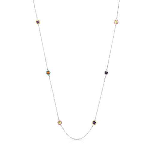 Silver TOUS Vibrant Colors Necklace with gemstones and enamel