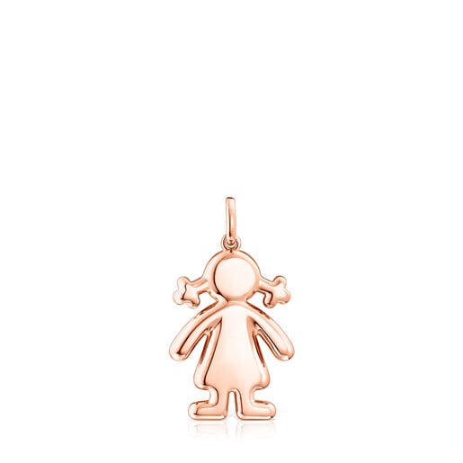 Colgante Sweet Dolls ni a con ba o de oro rosa 18 kt sobre plata