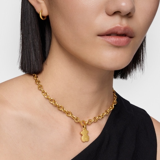 Colgante pequeño oso con baño de oro 18 kt sobre plata Sweet Dolls