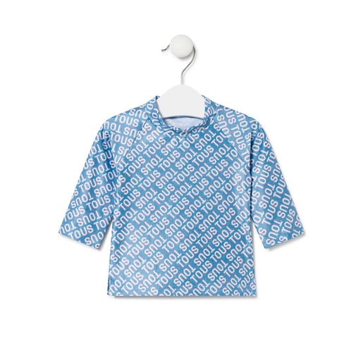 Camisola de praia de manga comprida com Logótipo azul