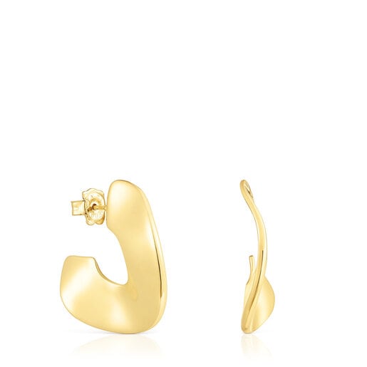 Boucles d’oreilles anneaux en argent vermeil grandes Gregal