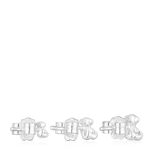 Set of silver Bold Bear earrings