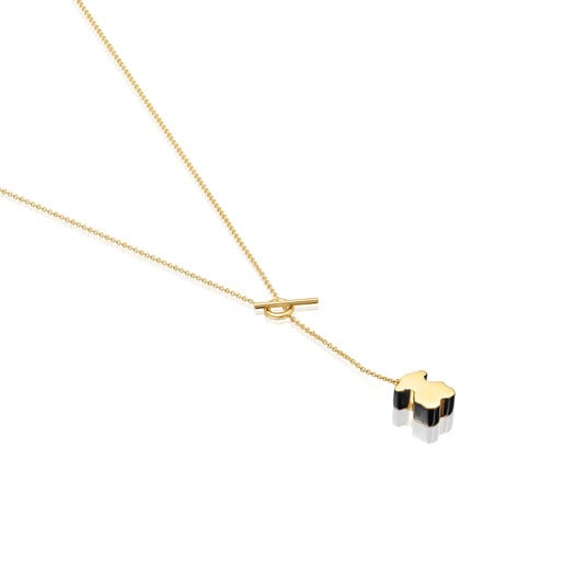 Short gold bear Necklace with onyx TOUS 1950