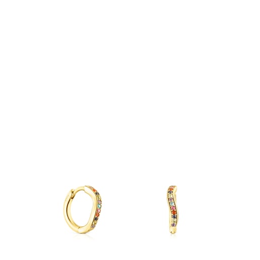 Silver vermeil TOUS Vibrant Colors Hoop earrings with gemstones