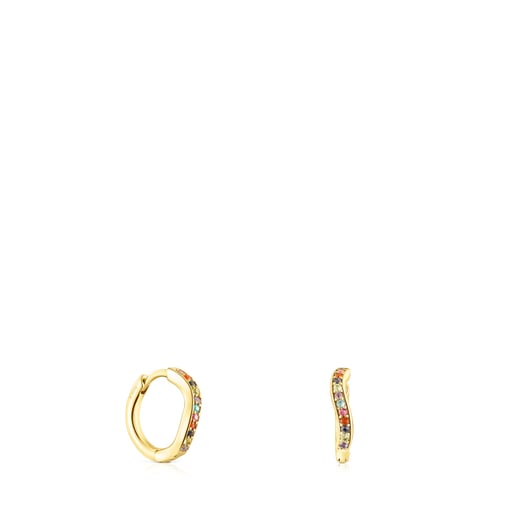 Silver vermeil TOUS Vibrant Colors Hoop earrings with gemstones | TOUS