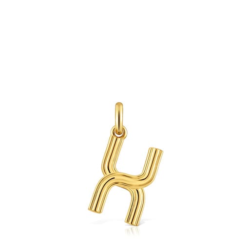 Medium 18kt gold plating over silver letter X Pendant TOUS Alphabet