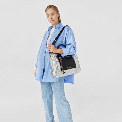 תיק מסמכים TOUS Empire Padded בצבע כסוף