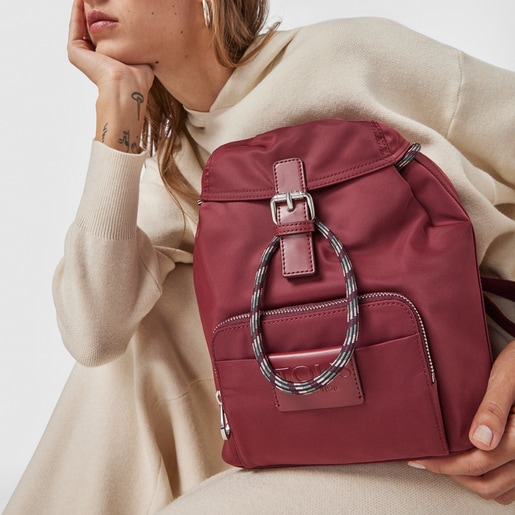 Маленький бордовый рюкзак Empire Soft Chain