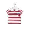 Striped polo t-shirt in Casual red