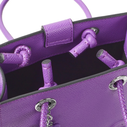 Lilac Mini Satchel Purse With Handle & Detachable Strap for 