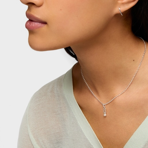 Dije oso de plata y perla cultivada New Silueta