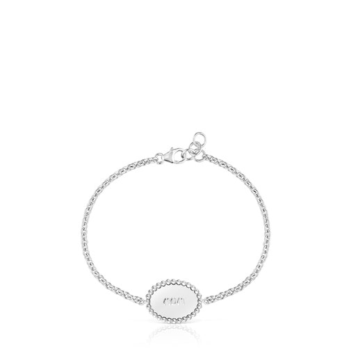 Bracciale a catena con placca in argento TOUS Mom