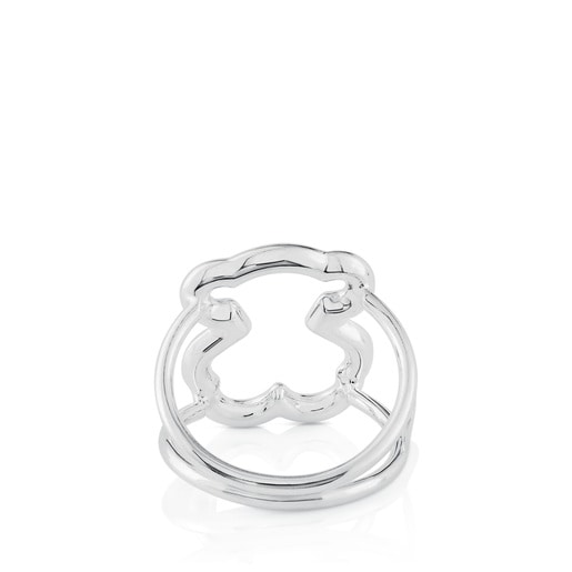 Anillo de plata motivo silueta oso  New Carrusel