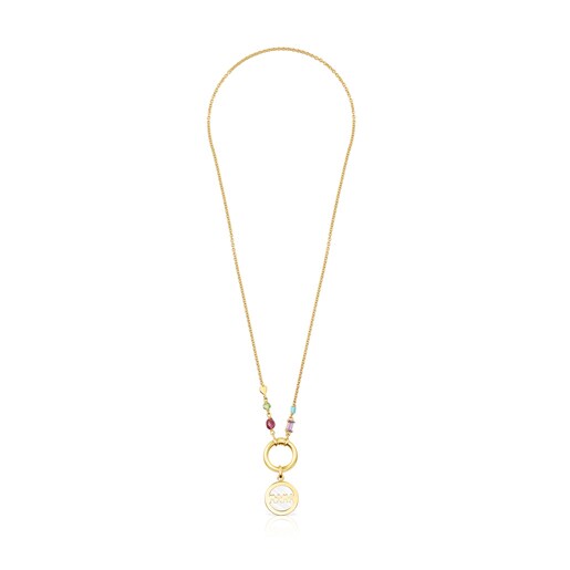 Silver Vermeil TOUS Mama medallion Necklace with Gemstones | TOUS