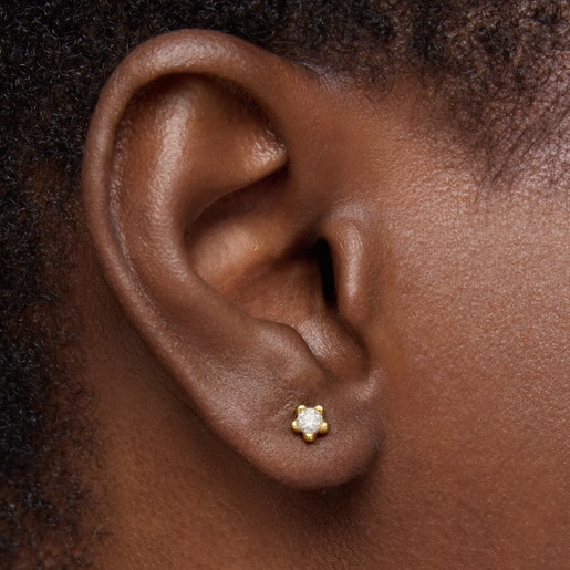 Gold Flower earrings with laboratory-grown diamonds TOUS Lili