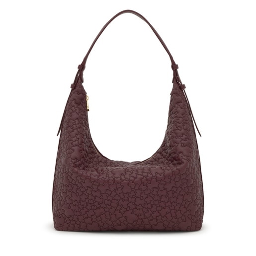 Large burgundy Shoulder bag TOUS Puffy Bear