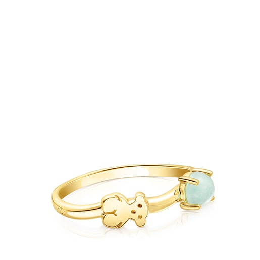 Silver Vermeil Fragile Nature Ring with Amazonite