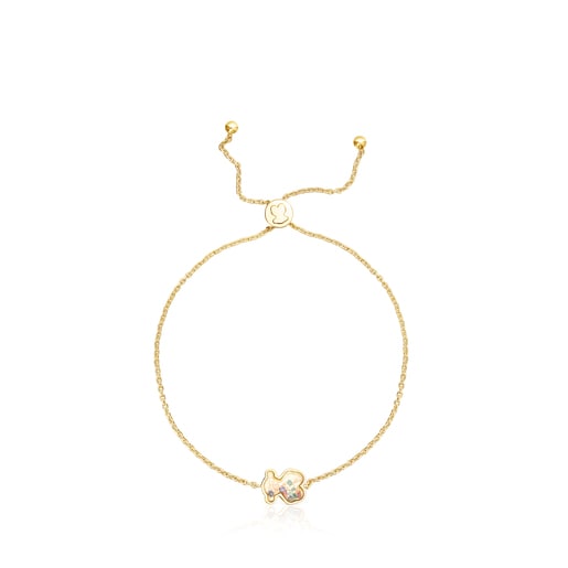 Bracciale con placcatura in oro 18 kt su argento e multi pietre Areia