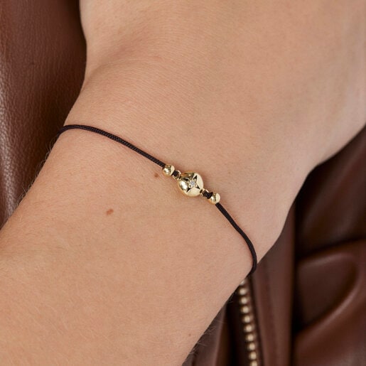 Cord and gold Magic Nature Bracelet with diamonds | TOUS