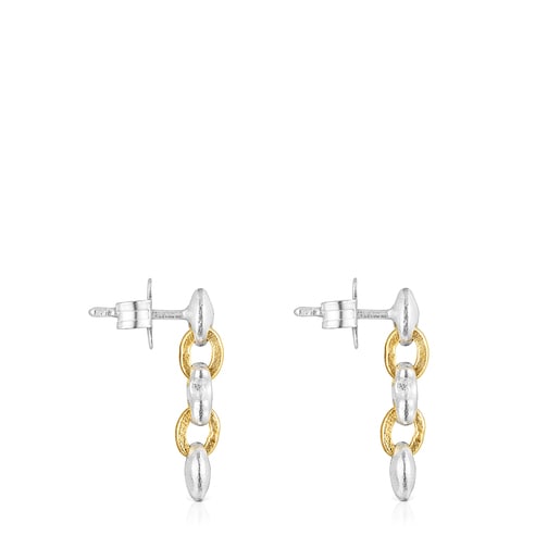 Two-tone Luah bear-moon Earrings