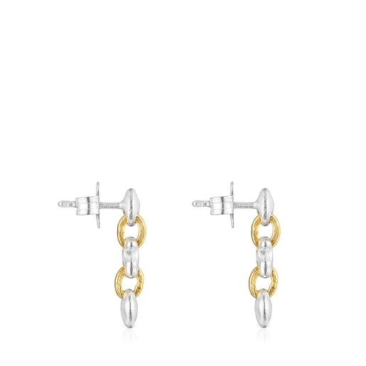 Two-tone Luah bear-moon Earrings | TOUS