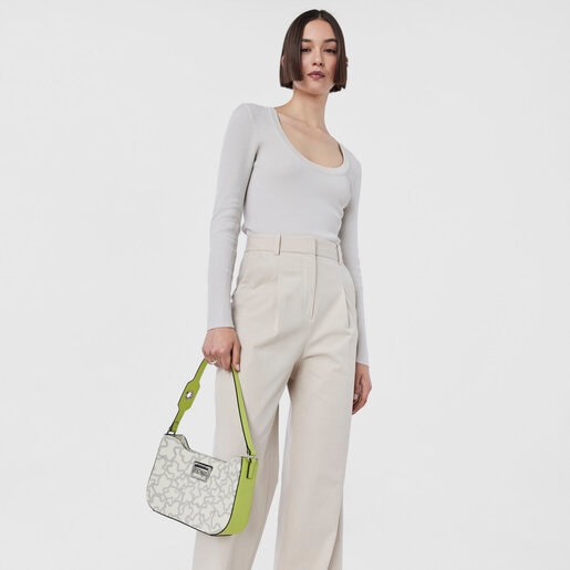 Beige and lime green Kaos Legacy Shoulder bag