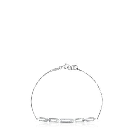 Chain bracelet in white gold with diamonds Les Classiques | TOUS