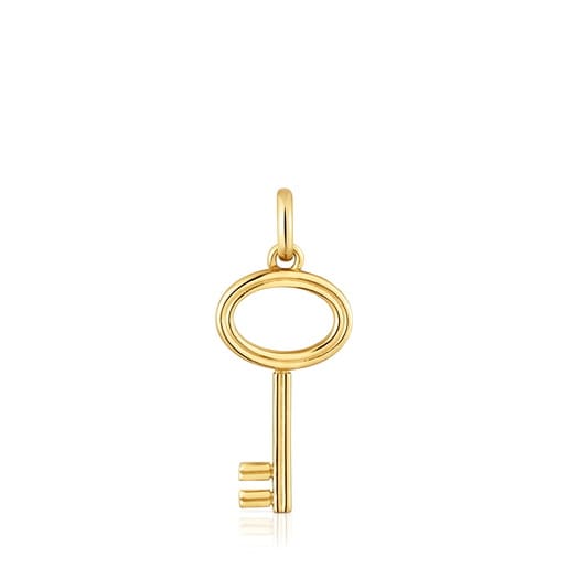 قلادة من الفضة المطلية بالذهب عيار 18 قيراطًا مُرصّعة بحلية مفتاح مقاس 27 مم من تشكيلة TOUS Unlock