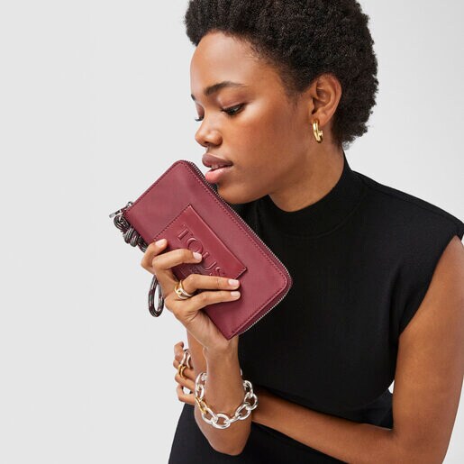 Medium burgundy Empire Soft Chain Wallet