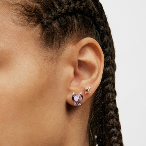 Pack de dos aros de plata y gemas Color Pills