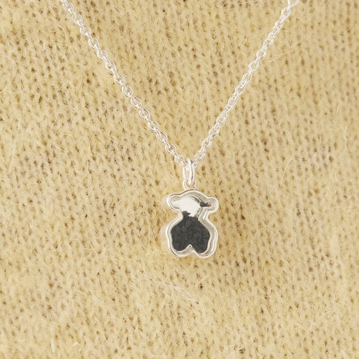 ネックレス  Areia  くま  45cm　シルバー925　オニキス　