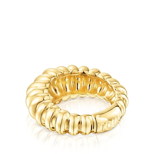 Anell amb bany d'or 18 kt sobre plata Virtual Garden